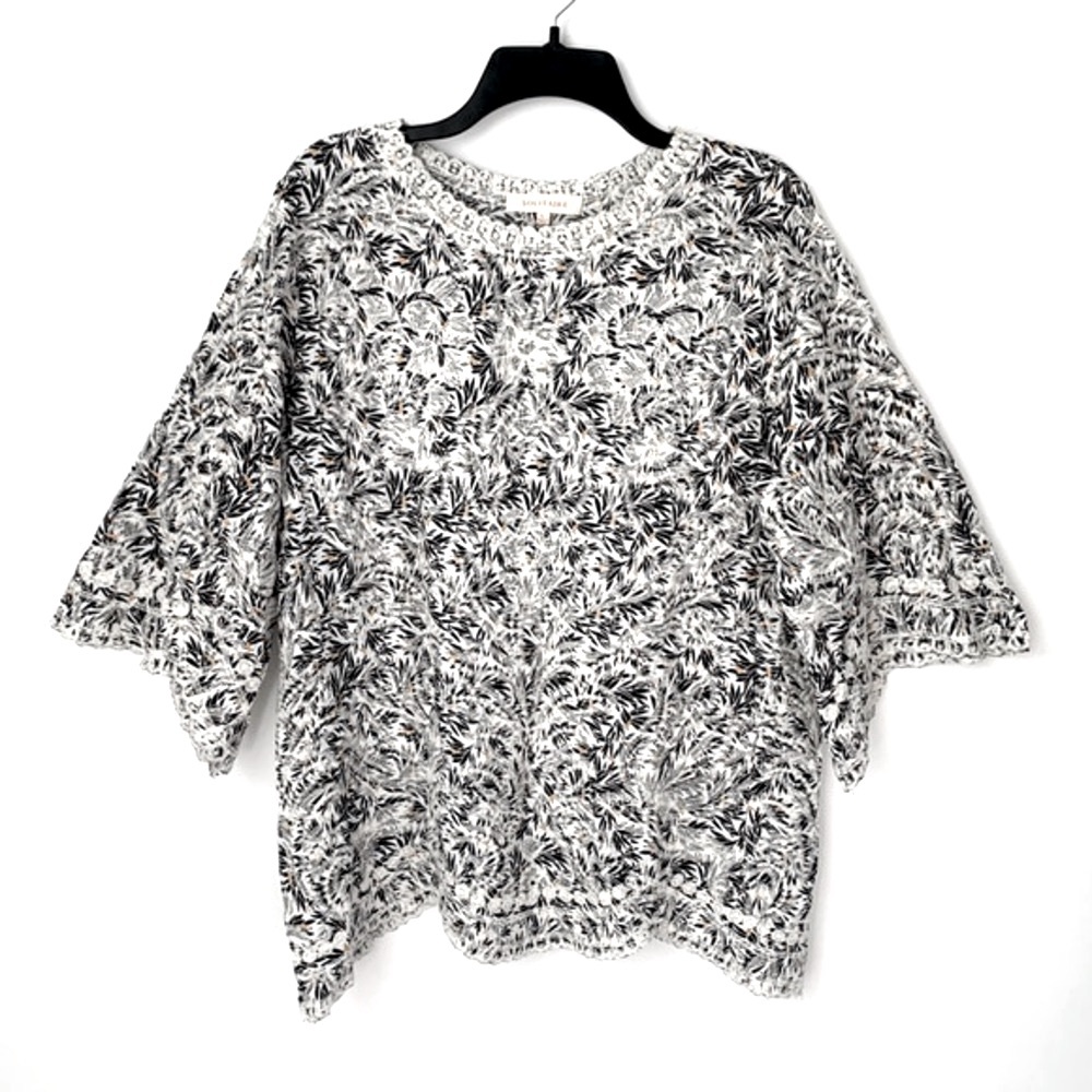 Solitaire All-Over Embroidery Gold Leaf Tunic Large Bohemian